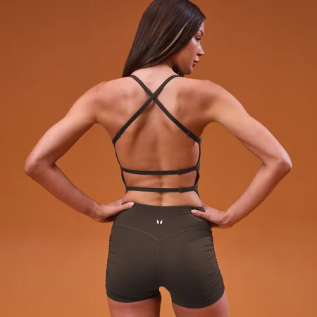 Camiseta de tirantes espalda abierta Tempo para mujer de MP - Chocolate