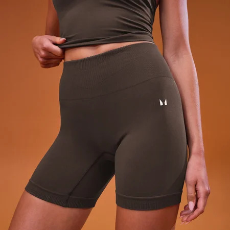 Short Tempo Seamless con fruncido para mujer de MP - Chocolate