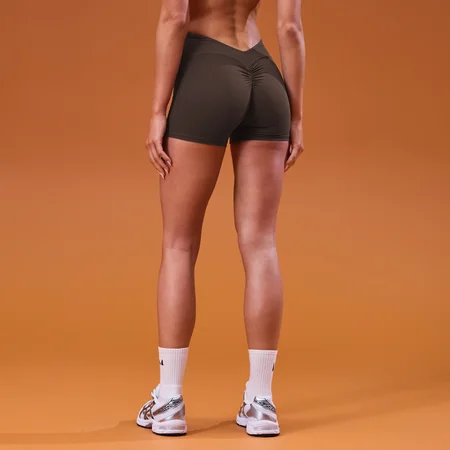 Short Tempo cintura plegable para mujer de MP - Chocolate