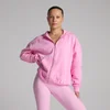 Sudadera con capucha y cremallera Basics para mujer de MP - Rosa cosmos
