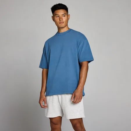 Camiseta oversize de algodón lavado para hombre de MP - Azul track