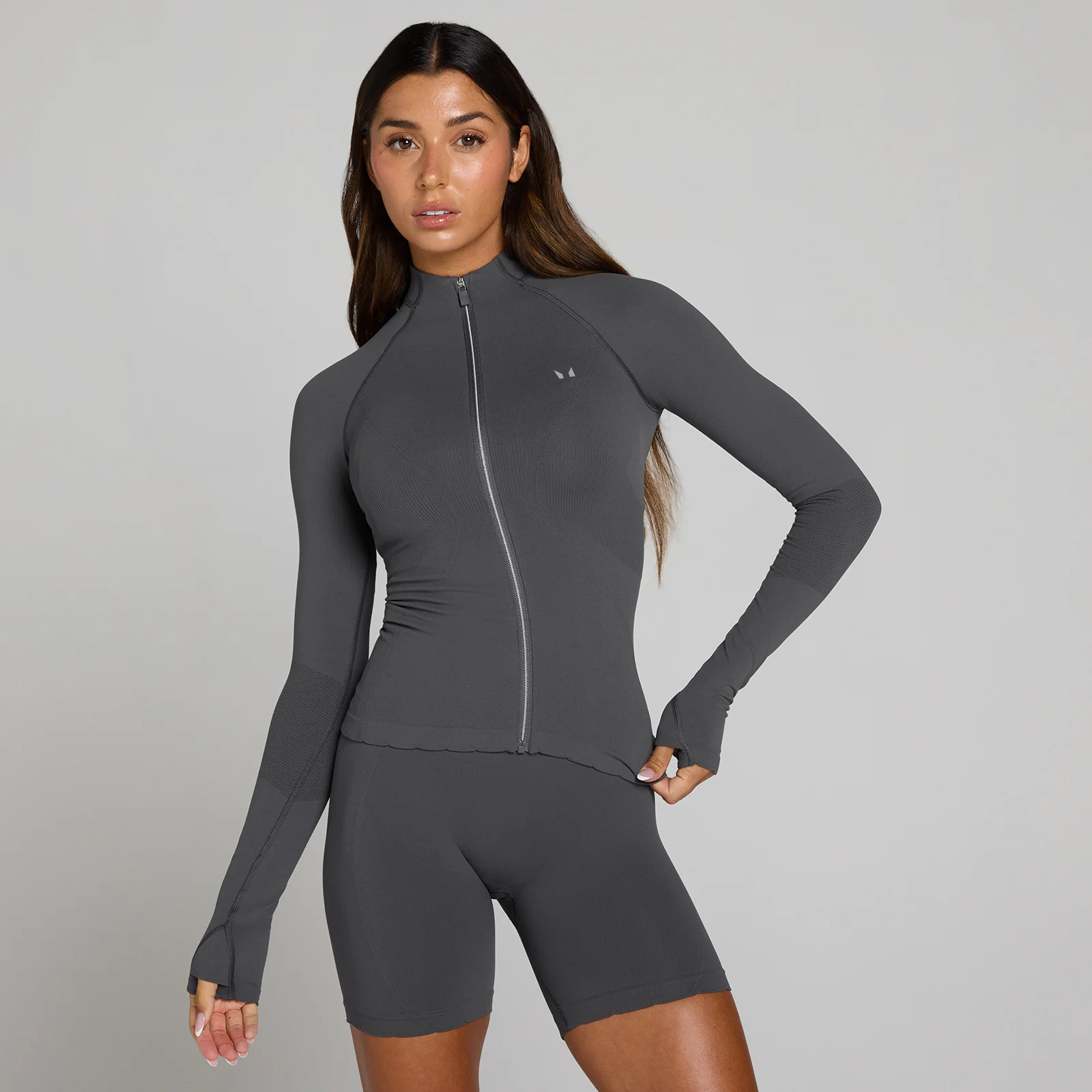 Chaqueta con cremallera completa Tempo Ultra sin costuras para mujer de MP - Gris robusto - XS Imagen 1