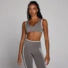 Sujetador deportivo de doble capa con contraste Velocity para mujer de MP - Gris ceniza