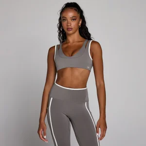 Sujetador deportivo de doble capa con contraste Velocity para mujer de MP - Gris ceniza - Size M