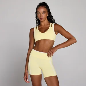 Sujetador deportivo de doble capa con contraste Velocity para mujer de MP - Crema mantequilla - Size S