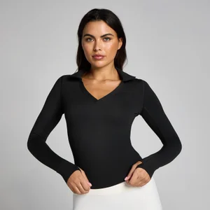 MP Mujer Tempo Long Sleeve Collared Top - Negro - Size M