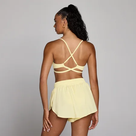 Sujetador deportivo Tempo de espalda cruzada ajustable para mujer de MP - Crema mantequilla