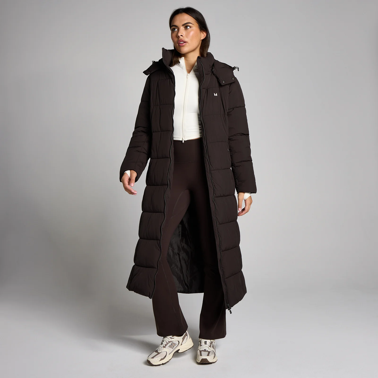 Chaqueta acolchada maxi para mujer de MP - Chocolate - S Imagen 1