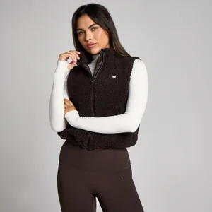 Chaleco corto Borg para mujer de MP - Chocolate - Size S