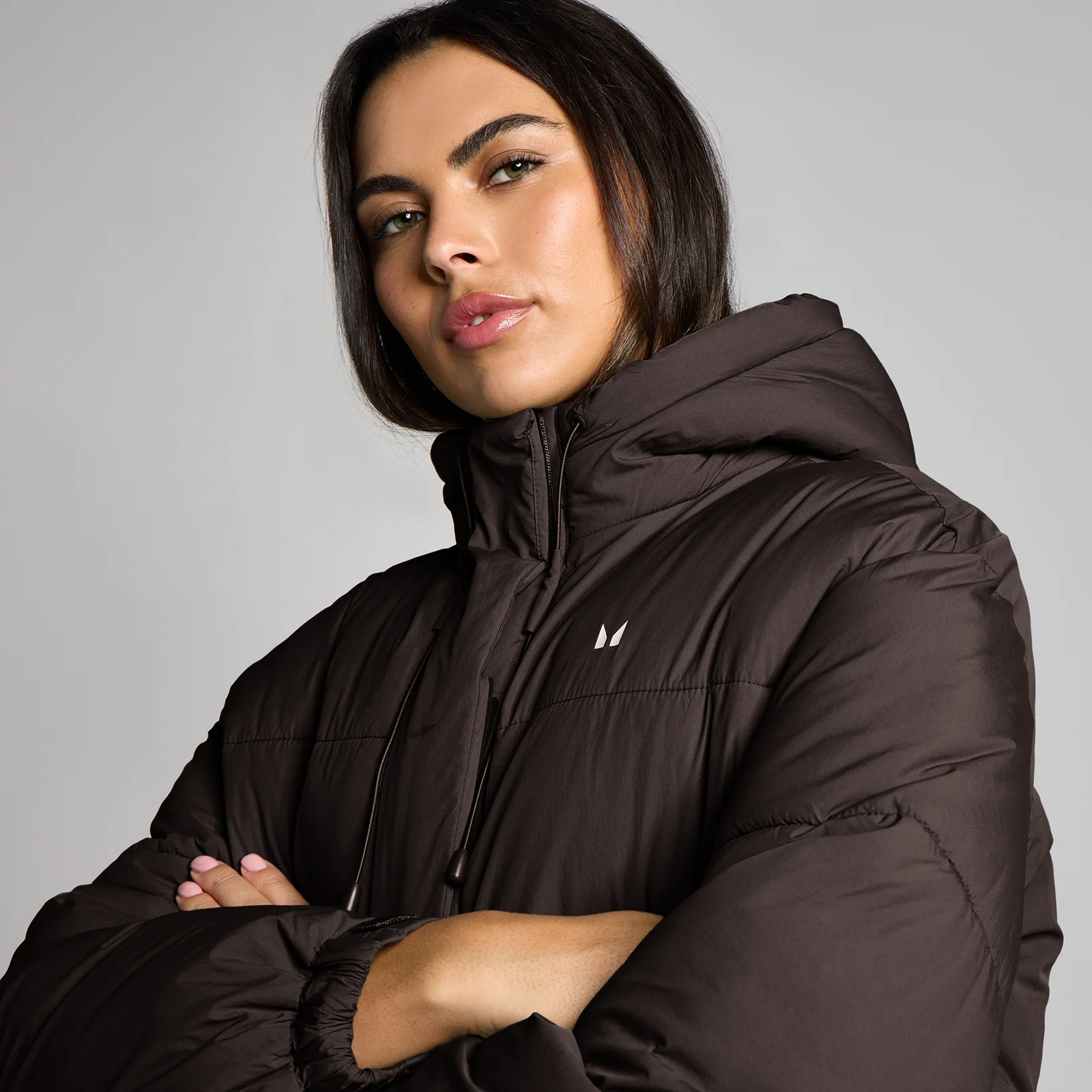 Chaqueta acolchada corta para mujer de MP - Chocolate - S Imagen 4