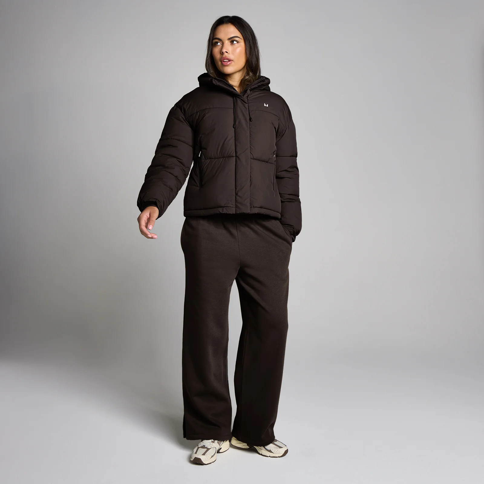 Chaqueta acolchada corta para mujer de MP - Chocolate - S Imagen 3