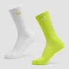 Calcetines para correr MP Move Club (paquete de 2 pares) - Verde brillante/Blanco