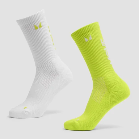 Calcetines para correr MP Move Club (paquete de 2 pares) - Verde brillante/Blanco