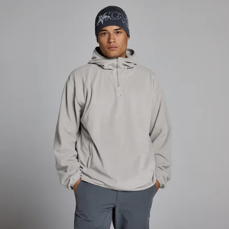 Sudadera con capucha y cremallera 1/4 de felpa para hombre de MP - Sustained Grey