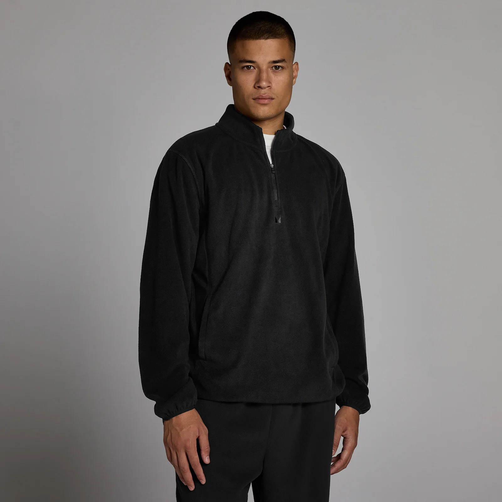 Forro polar con cremallera 1/4 para hombre de MP - Negro - L Imagen 1