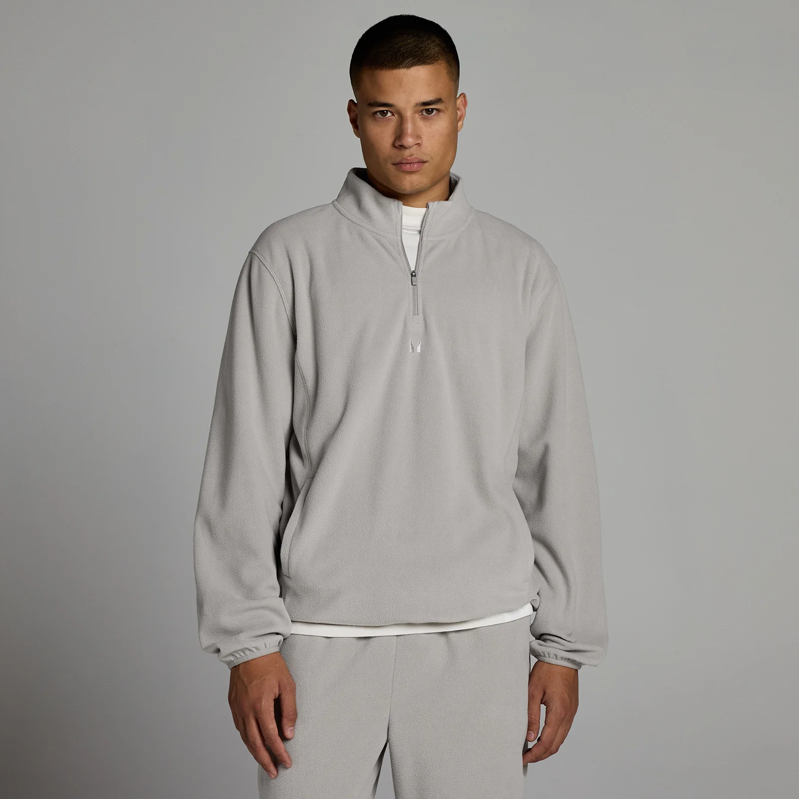 Forro polar con cremallera 1/4 para hombre de MP - Gris sostenido - L Imagen 1