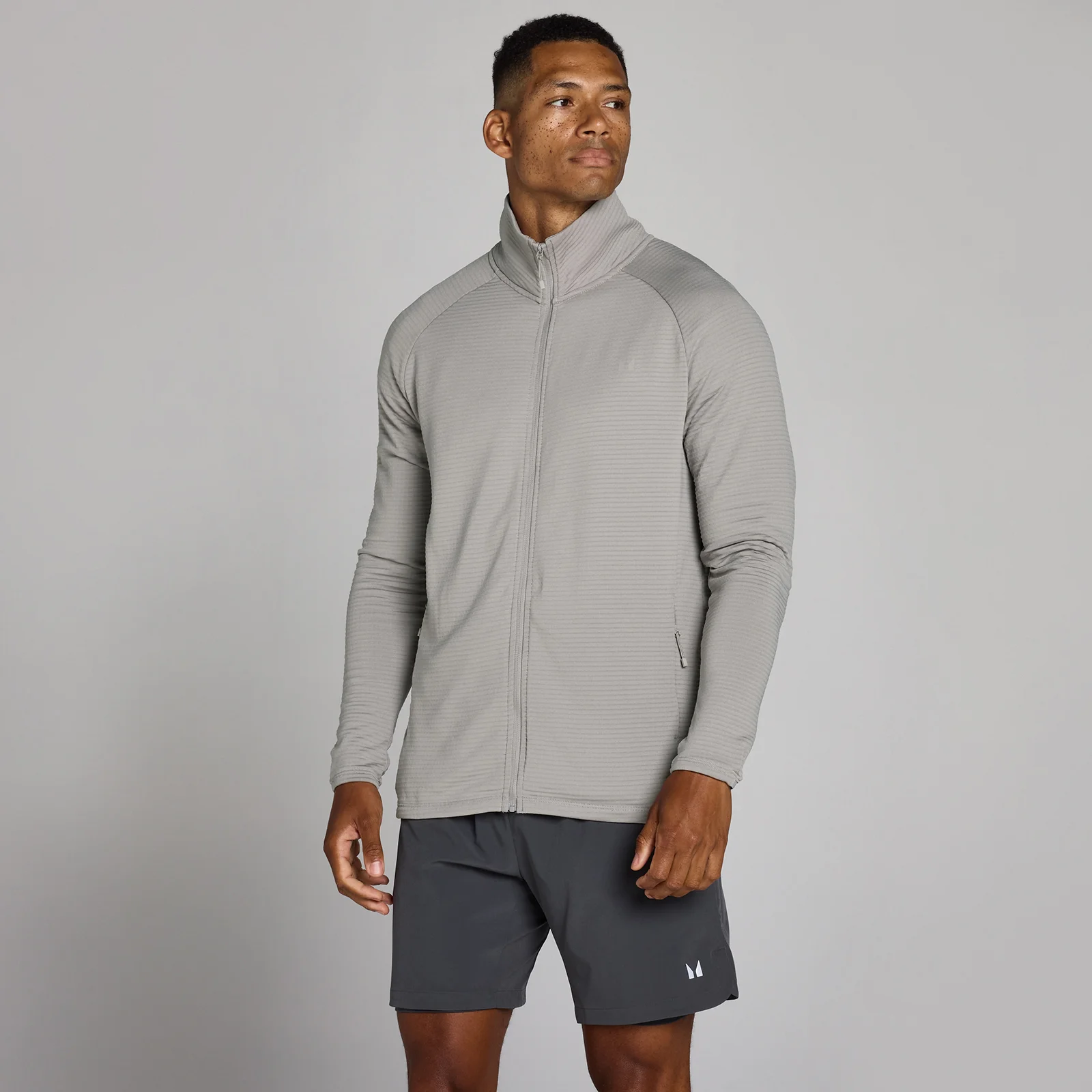 Chaqueta de entrenamiento Ultra con cremallera y cuadrícula para hombre de MP - Gris tiza - XS Imagen 1