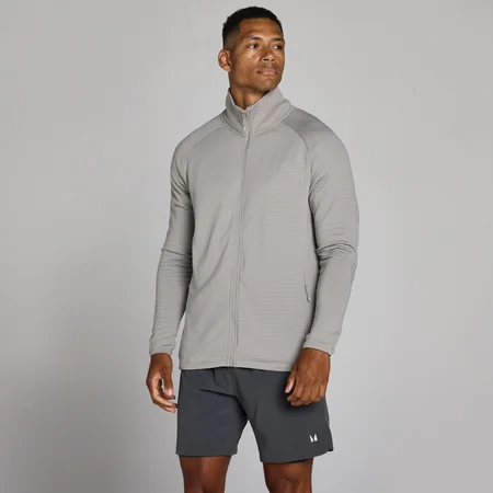 Chaqueta de entrenamiento Ultra con cremallera y cuadrícula para hombre de MP - Gris tiza