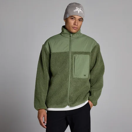 Forro polar Borg para hombre de MP - Oliva lavado