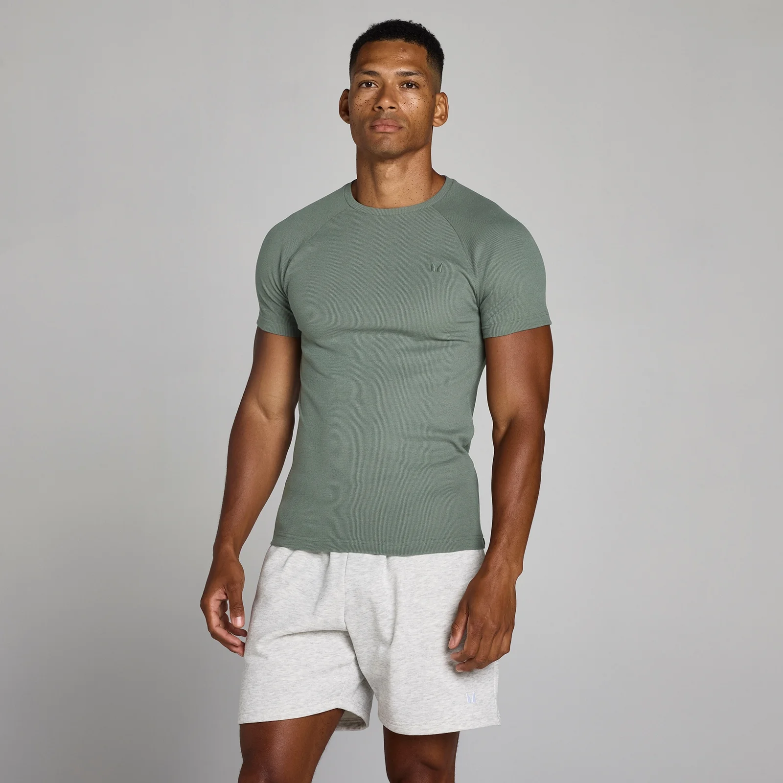 Camiseta acanalada muscle fit Lift para hombre de MP - Gris metálico - S Imagen 1