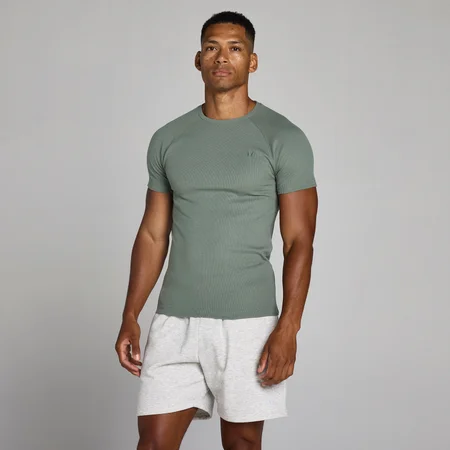 Camiseta acanalada muscle fit Lift para hombre de MP - Gris metálico