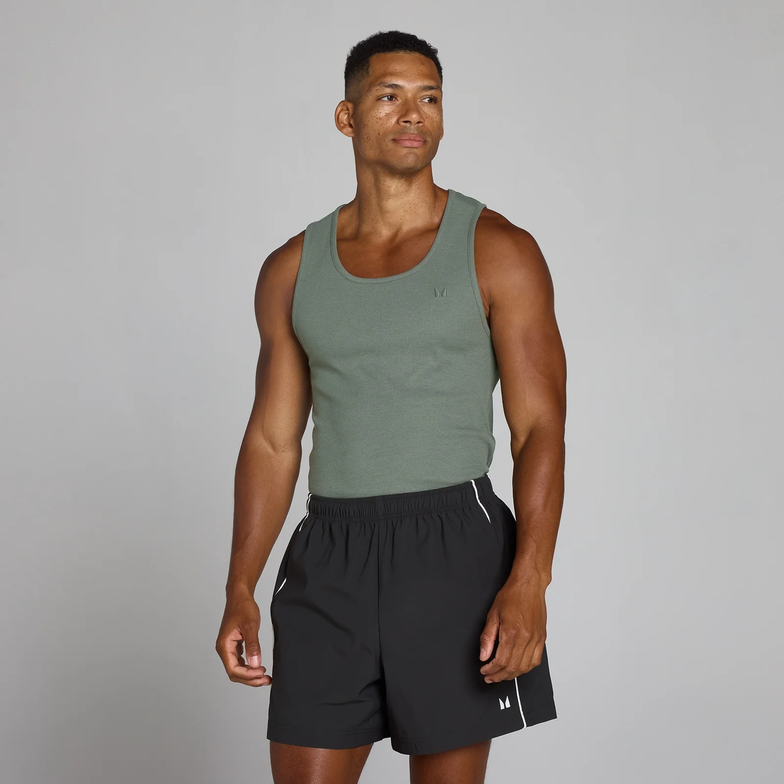 Camiseta de tirantes acanalada muscle fit Lift para hombre de MP - Gris metálico - M Imagen 1