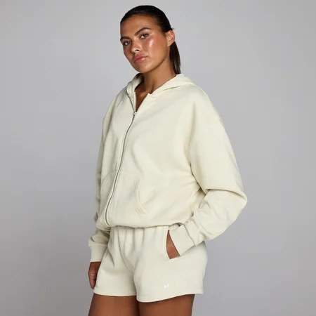 Sudadera con capucha y cremallera Basics para mujer de MP - Polvo del desierto