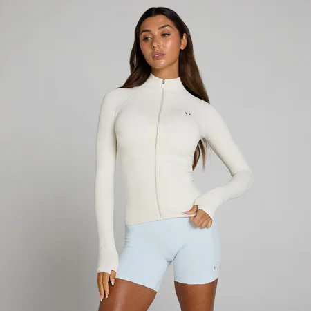 Chaqueta Tempo Ultra sin costuras con cremallera completa para mujer de MP - Niebla/Plateado