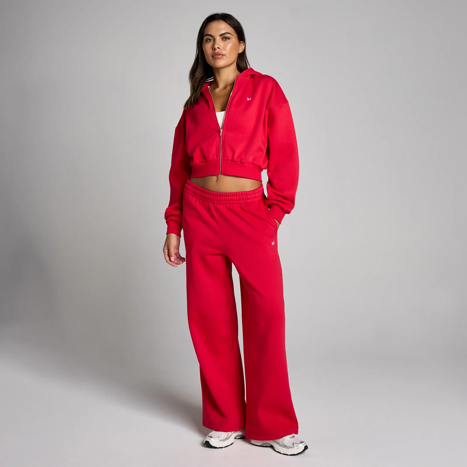 MP Mujer Basic Zip Through Cropped Sudadera con Capucha - Chilli - XS Imagen 3