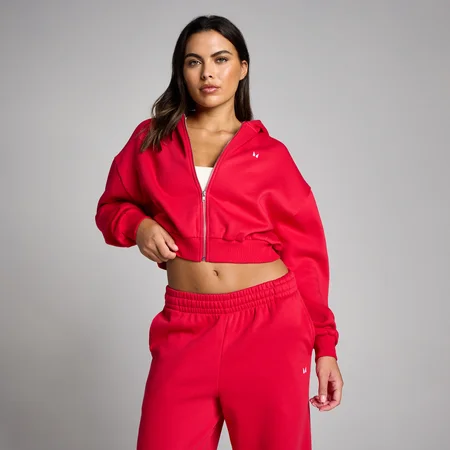 MP Mujer Basic Zip Through Cropped Sudadera con Capucha - Chilli