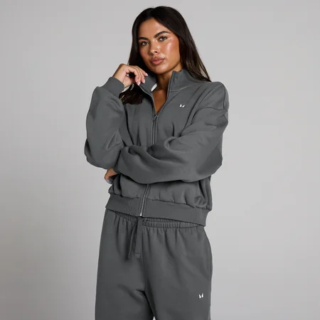 Chaqueta bomber con cremallera Basics para mujer de MP - Gris oscuro