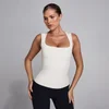 Camiseta de tirantes SculptForm de cuello cuadrado para mujer de MP - Pearl