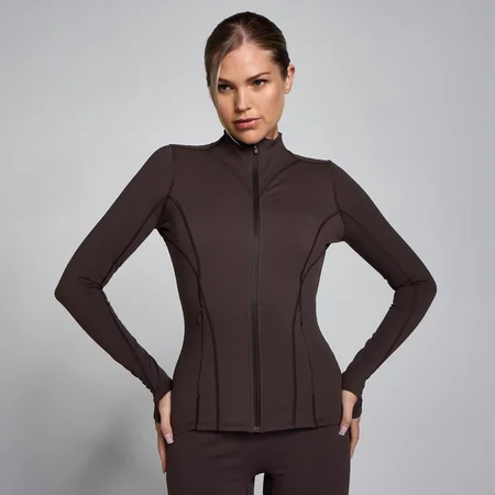 Chaqueta con cremallera SculptForm para mujer de MP - Chocolate