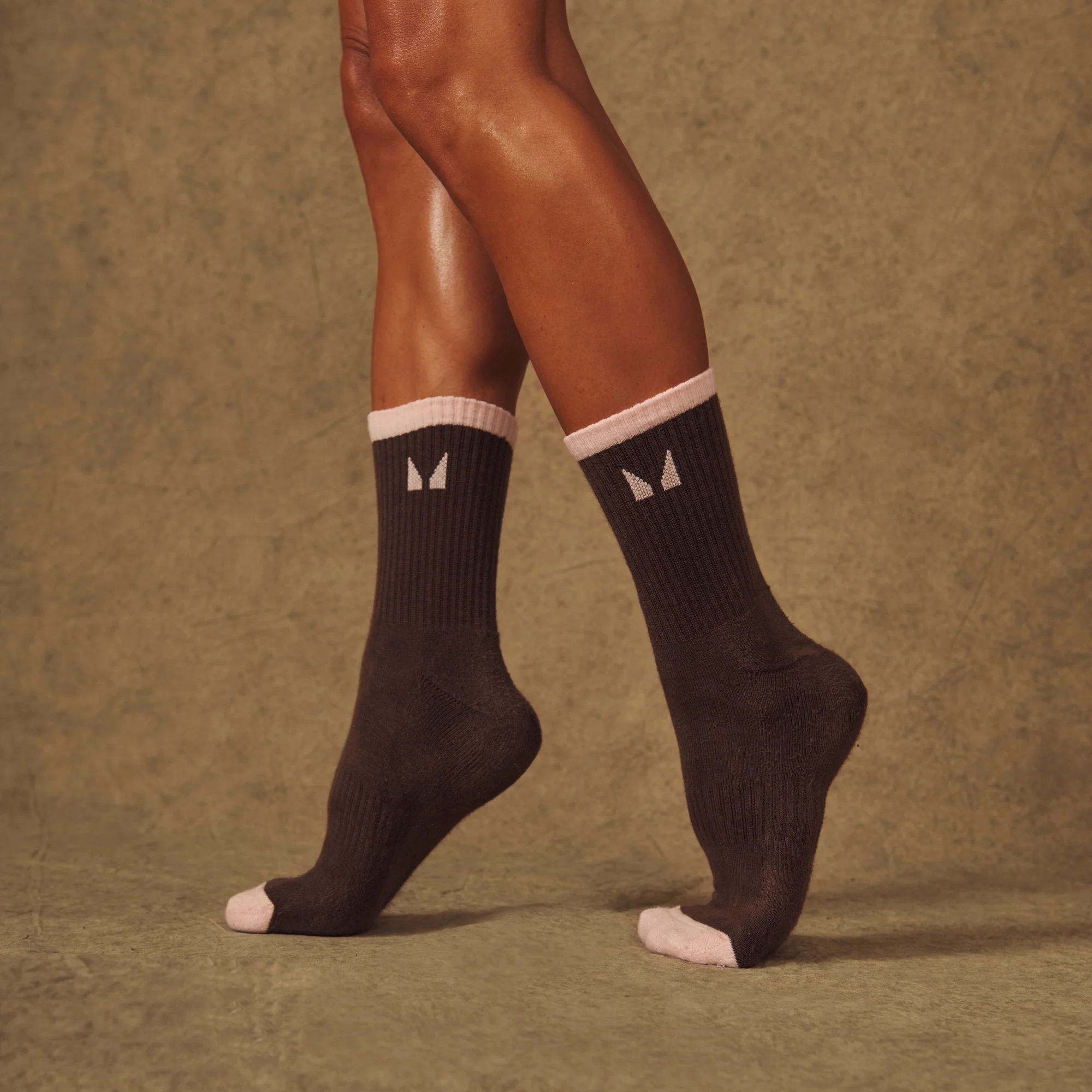 Calcetines de contraste de MP X Tatiana (paquete de 3) - Moca/Gris cálido/Rosa pálido - UK 6-8 Imagen 1