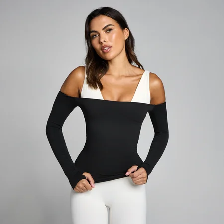 MP Mujer Tempo Off The Shoulder LS Top - Negro