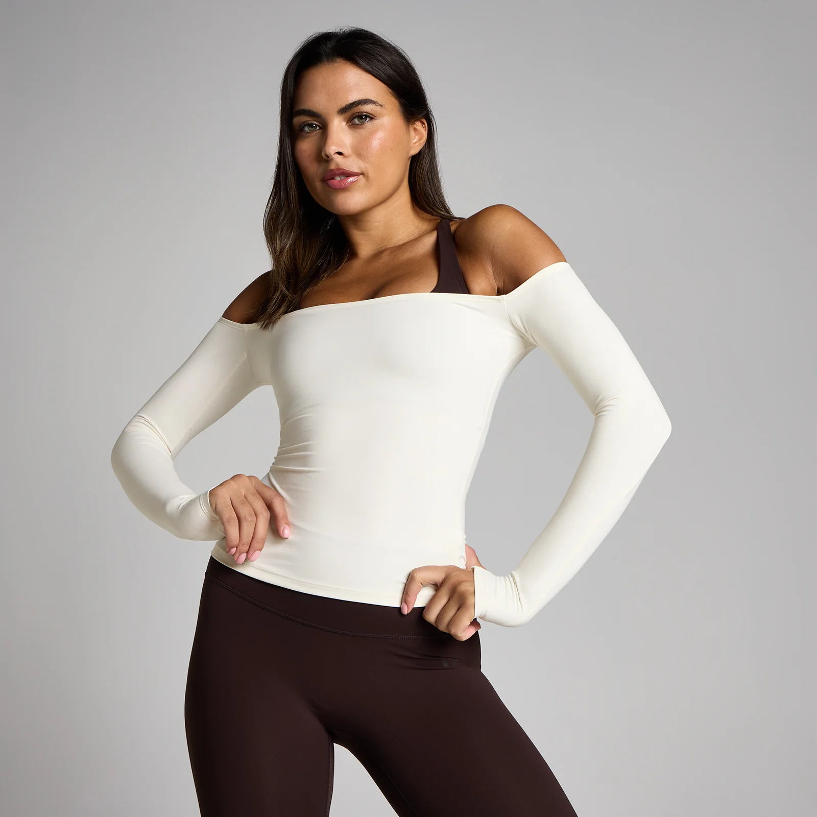 MP Mujer Tempo Off The Shoulder LS Top - Vainilla - XS Imagen 1
