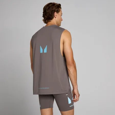 Camiseta de tirantes de malla híbrida para hombre de MP - Gris ceniza