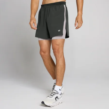 Short 2 en 1 Velocity Ultra de 5" para hombre de MP - Negro lavado