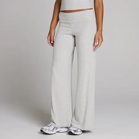 Mallas acanaladas de pierna ancha para mujer de MP - Gris moteado