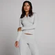 Camiseta acanalada con botones para mujer de MP - Gris moteado