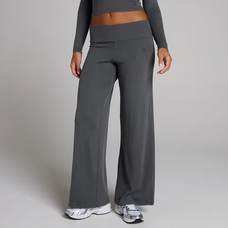 Mallas acanaladas de pierna ancha para mujer de MP - Gris robusto