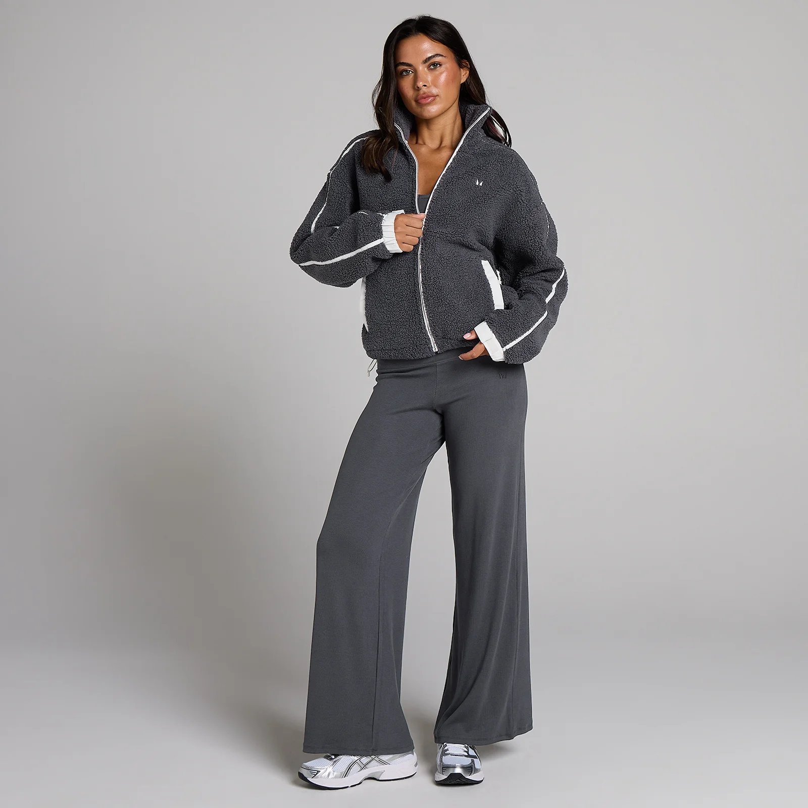 Chaqueta con cremallera y ribete de felpa para mujer de MP - Robust Grey - XS Imagen 3