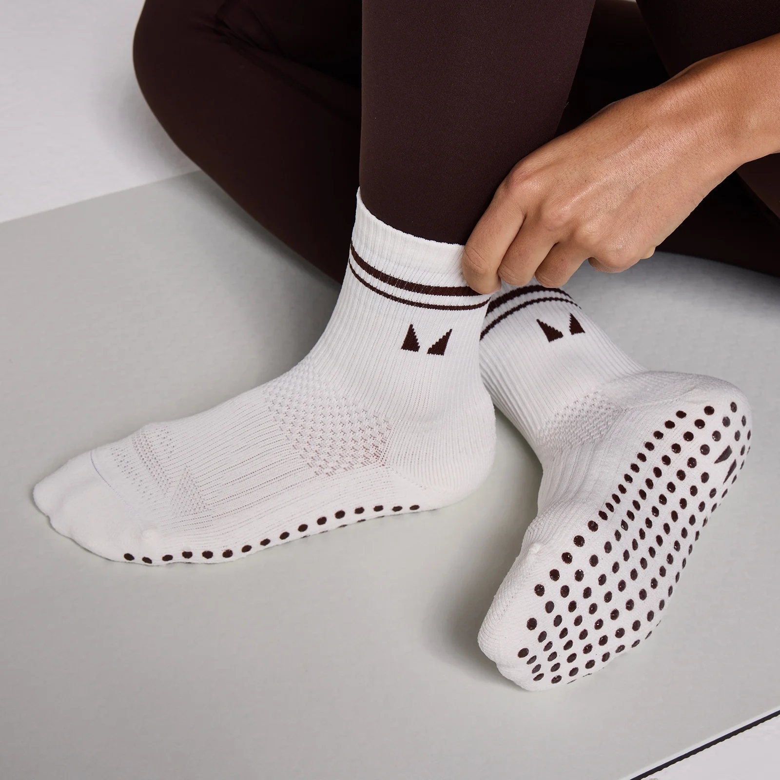 MP Pilates Socks (2 pack) - Cocoa/Pearl - UK 2-5 Imagen 3