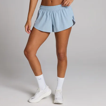 Short de running de tejido de 3" para mujer de MP - Azul denim