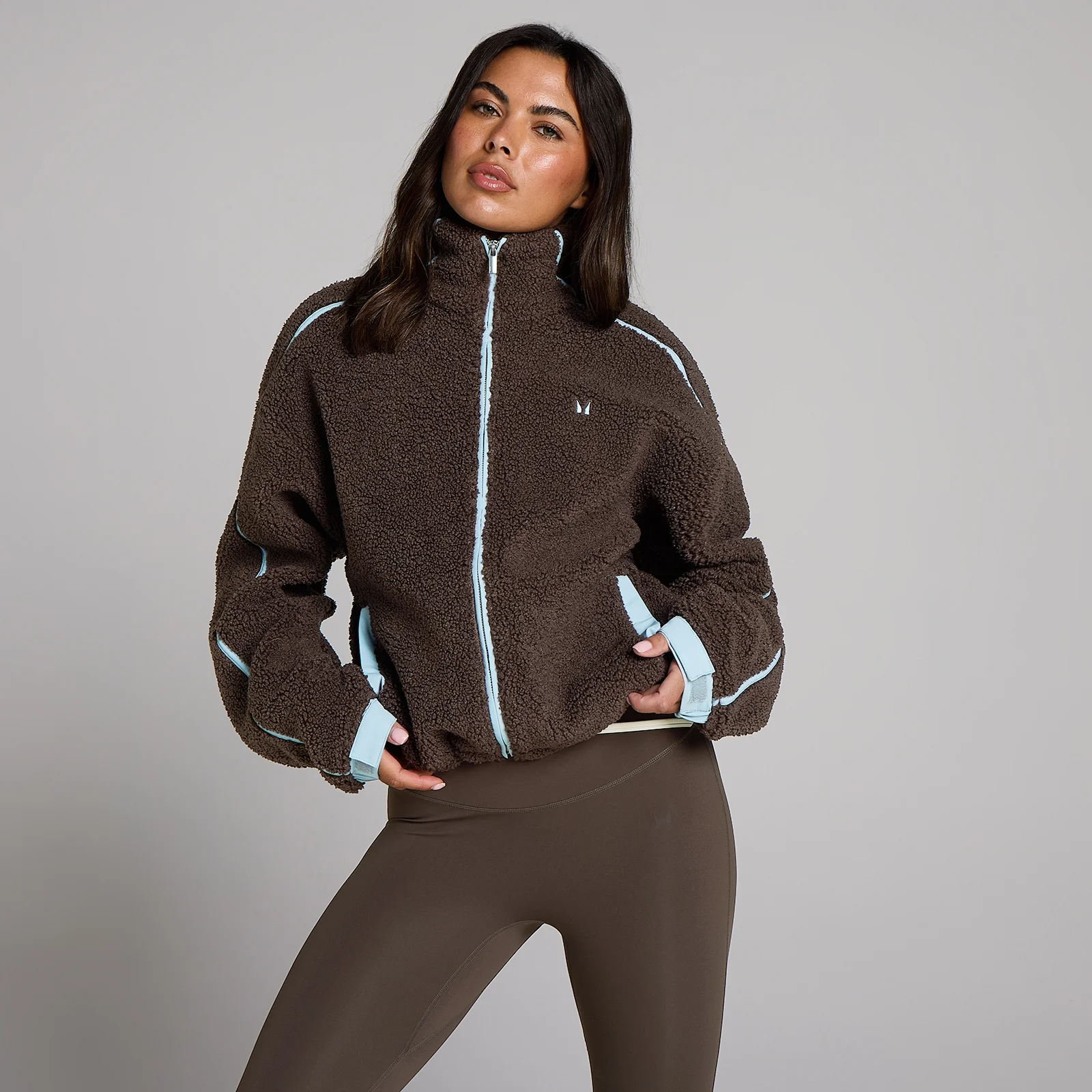 Chaqueta con cremallera y forro polar MP para mujer - Chocolate - M Imagen 1
