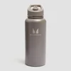 Botella de metal reciclado con pajita abatible de Myprotein 1 L - Trufa oscura