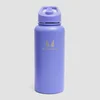Botella de metal reciclado con pajita abatible de Myprotein 1 L - Índigo intenso