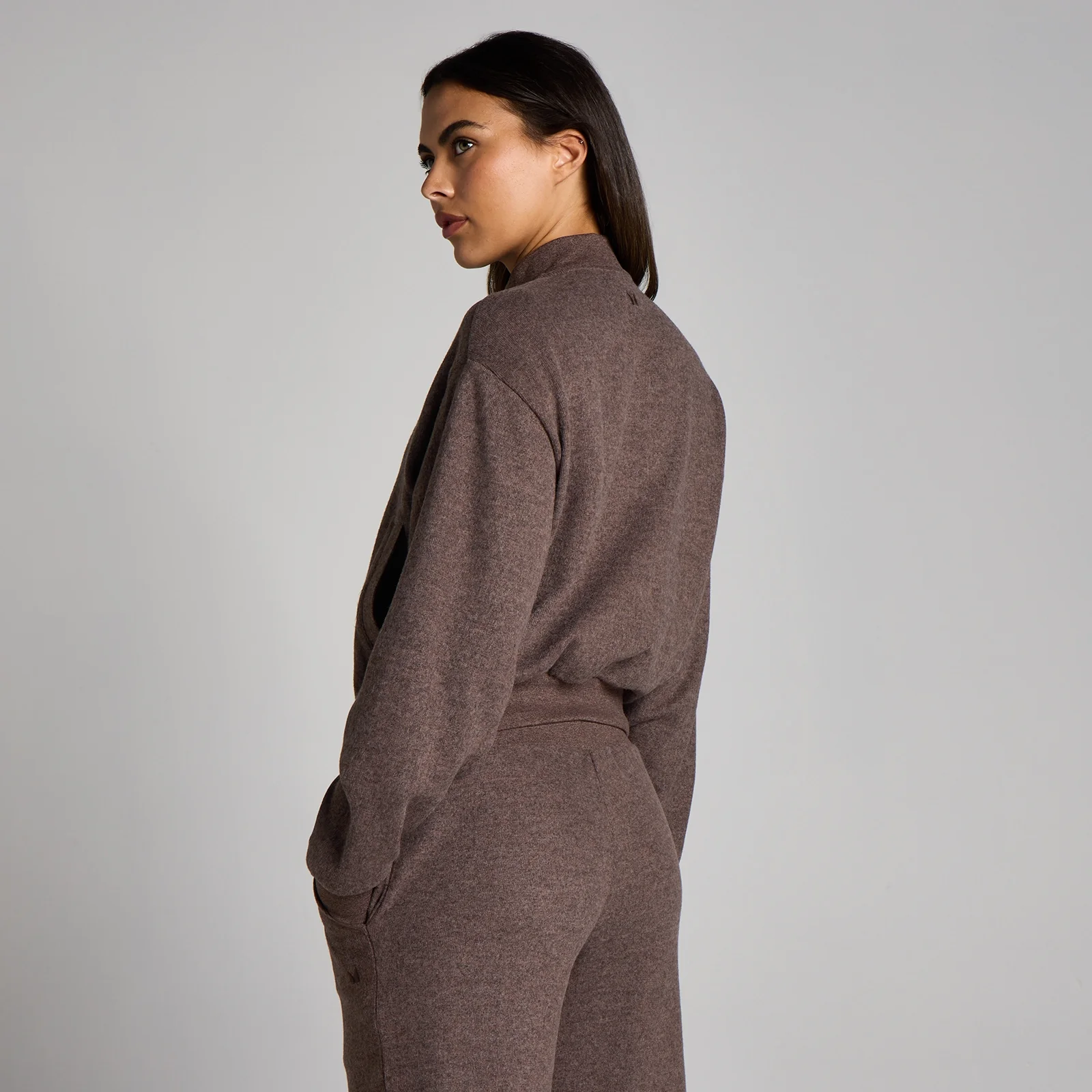 Chaqueta bomber de cremallera de tacto suave para mujer de MP - Chocolate jaspeado - XS Imagen 2
