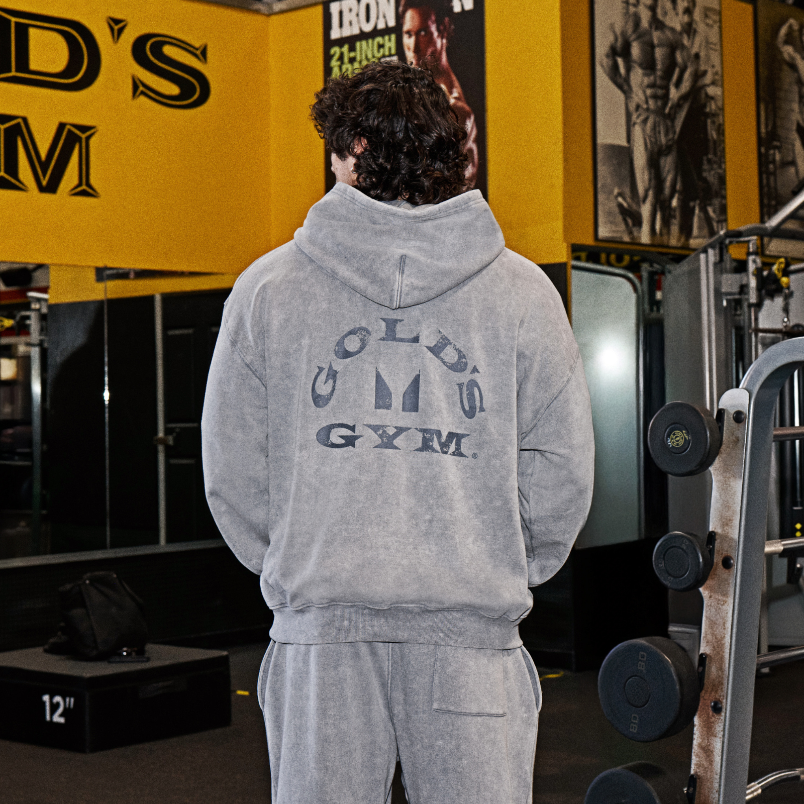 MP X Gold's Hombre Washed Graphic Oversized Sudadera con Capucha - Steel Blue - L Imagen 2