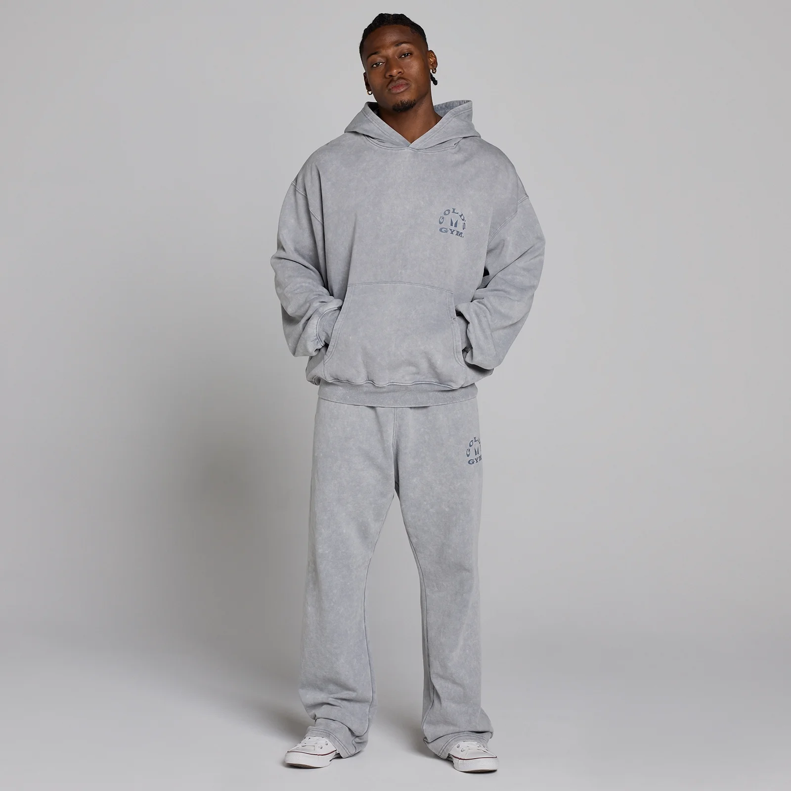 MP X Gold's Hombre Washed Graphic Oversized Sudadera con Capucha - Steel Blue - L Imagen 5